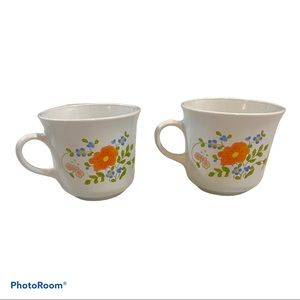 Vintage Coquette Boho Floral Cottage Core Corningware Tea Cups